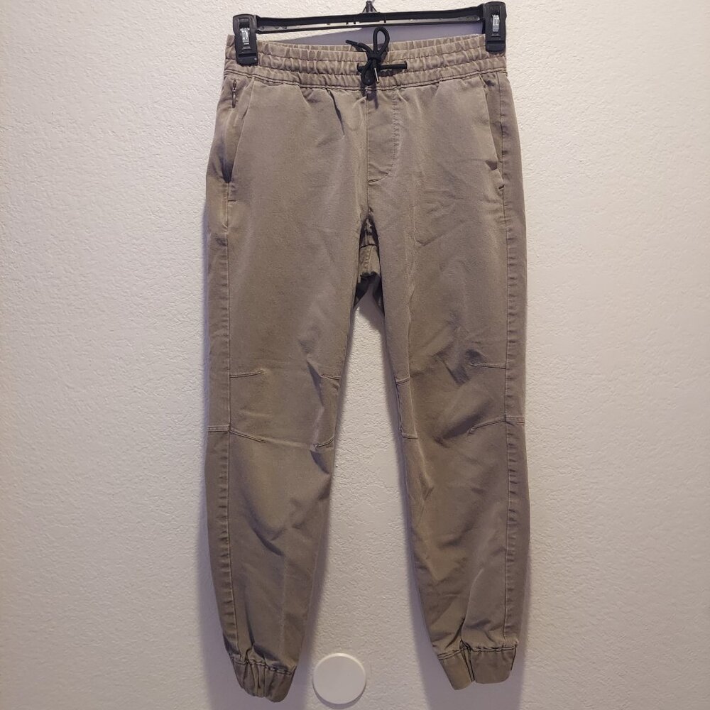Abercrombie & Fitch Crossover Jogger Pants XS Tan Beige 4-Way Stretch Drawstring - Picture 2 of 11